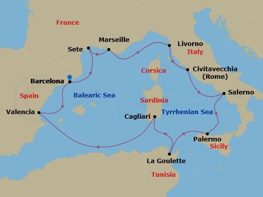 Itinerary map