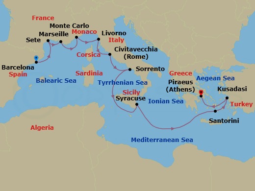 Itinerary map