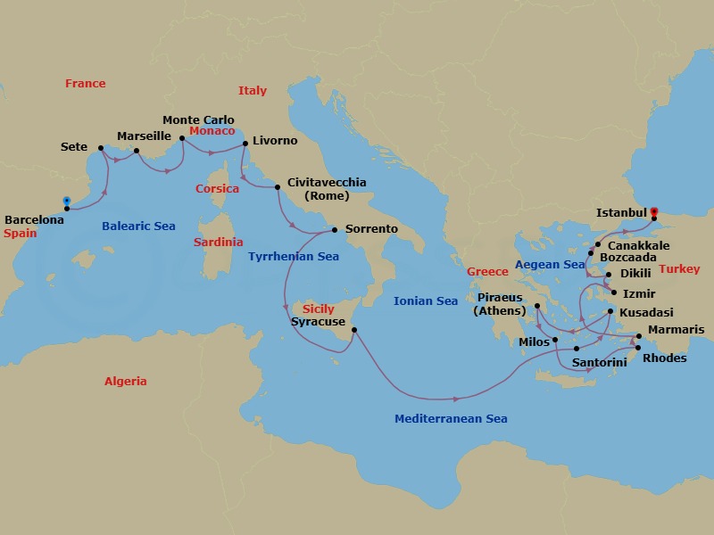 Itinerary map