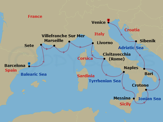 Itinerary map