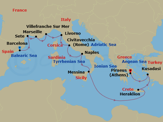 Itinerary map