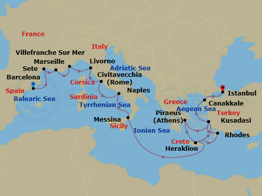 Itinerary map