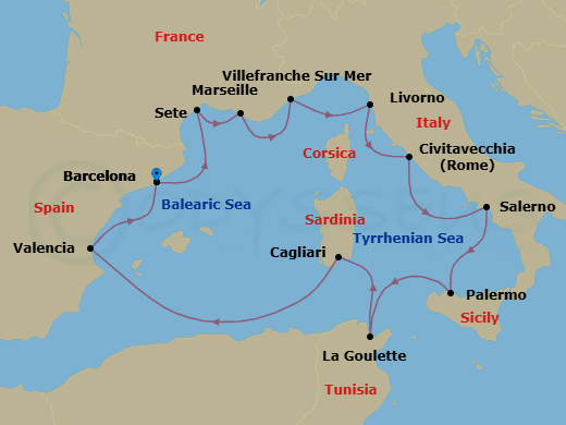Itinerary map