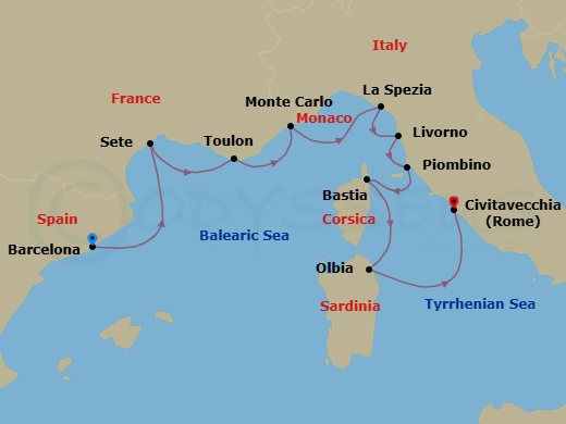 Itinerary map