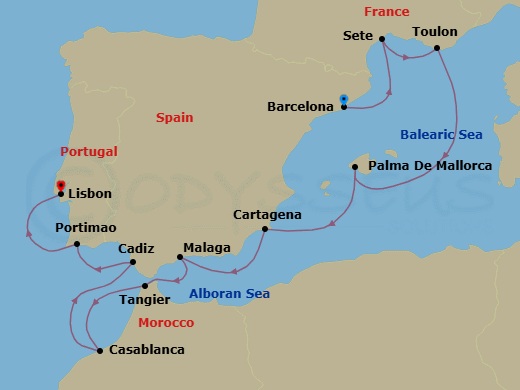 Itinerary map