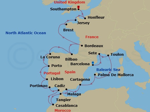 Itinerary map