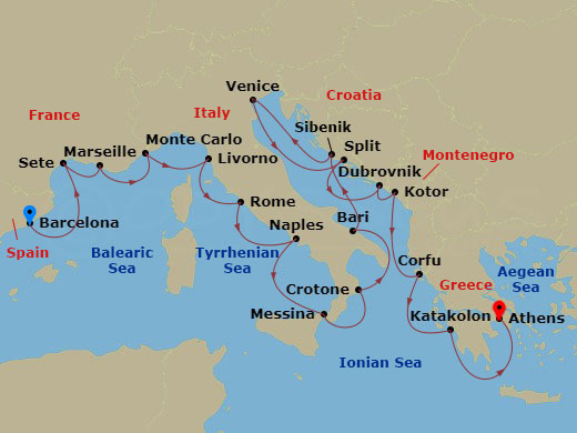 Itinerary map