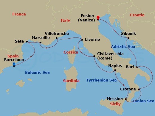 Itinerary map