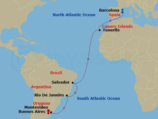 Itinerary map