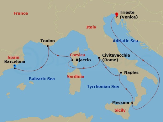 Itinerary map