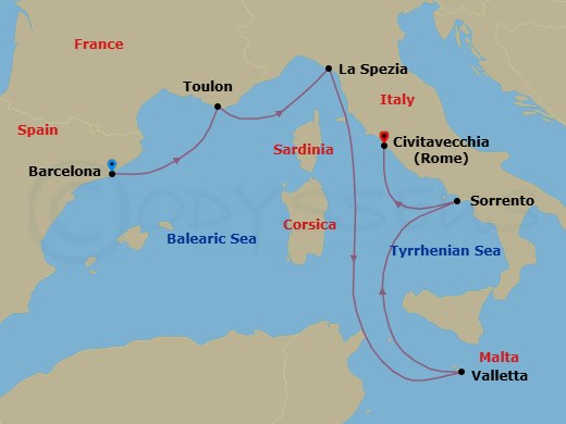 Itinerary map