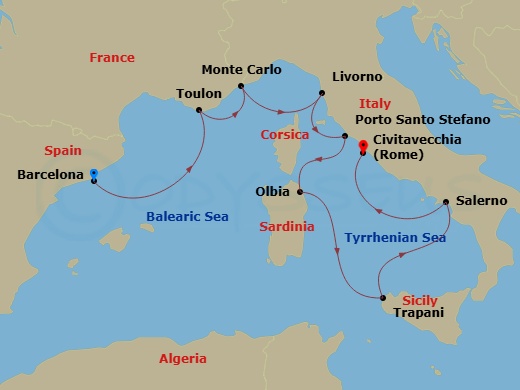 Itinerary map