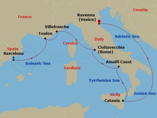 Itinerary map