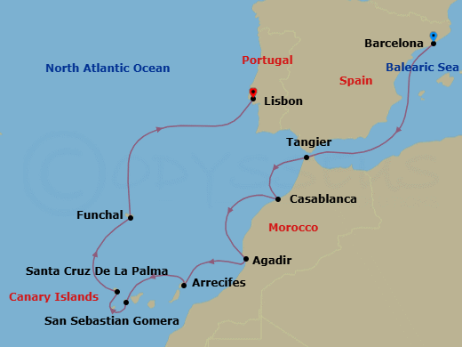 Itinerary map