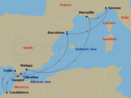 Itinerary map