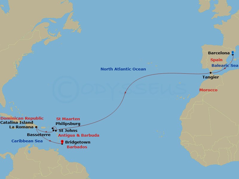 Itinerary map