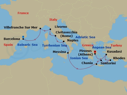 Itinerary map