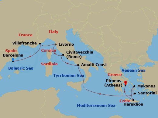 Itinerary map