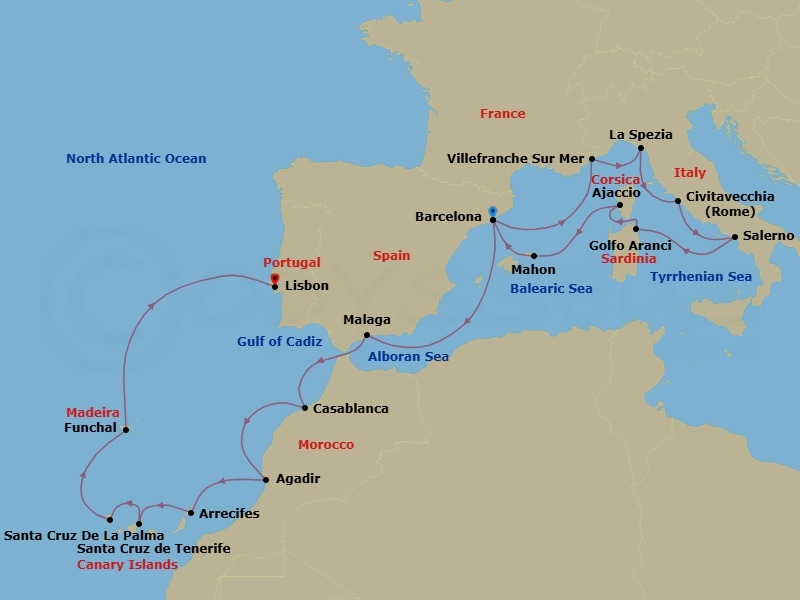 Itinerary map