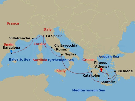 Itinerary map