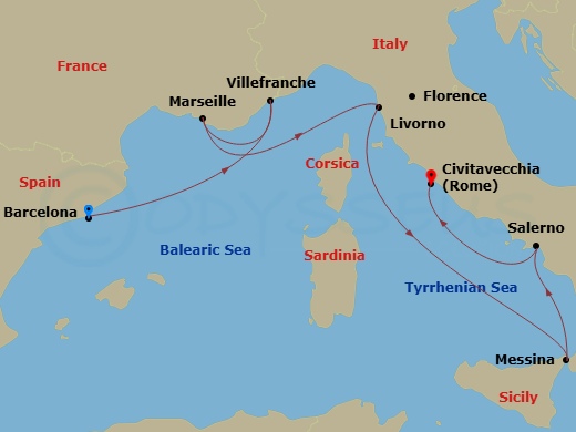 Itinerary map