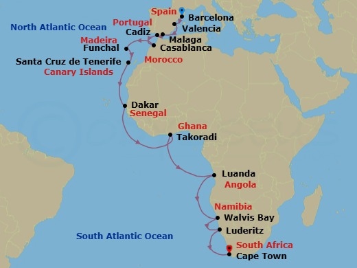Itinerary map