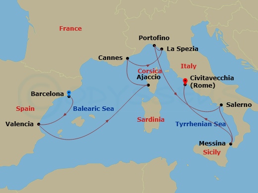 Itinerary map