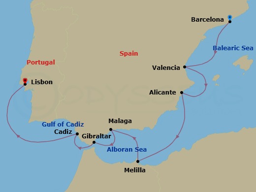 Itinerary map