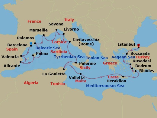 Itinerary map