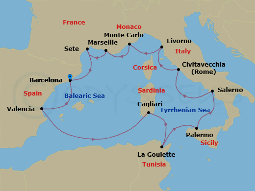 Itinerary map
