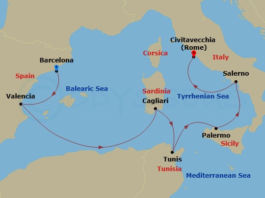 Itinerary map