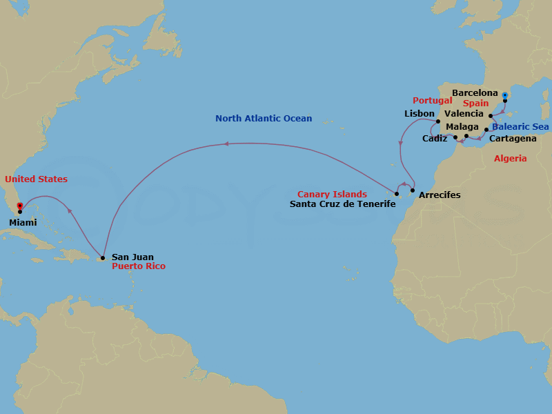 Itinerary map