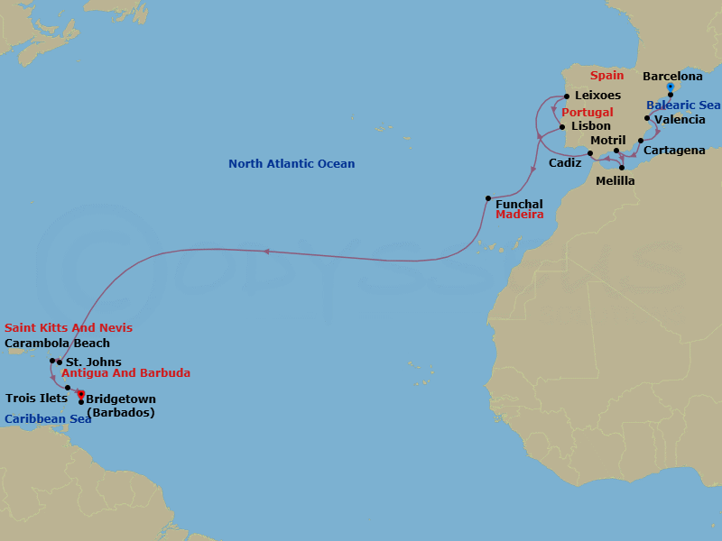 Itinerary map