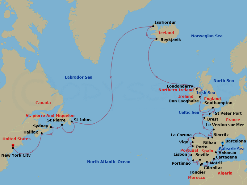 Itinerary map