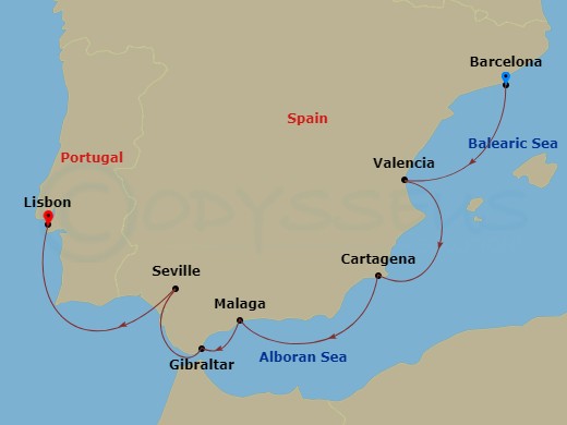 Itinerary map