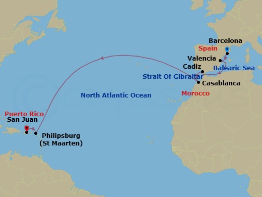 Itinerary map