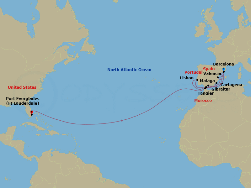 Itinerary map