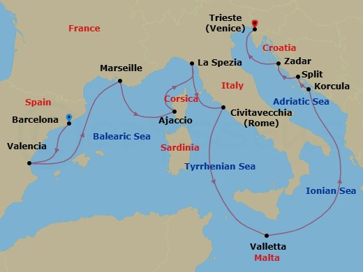 Itinerary map