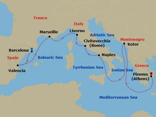 Itinerary map