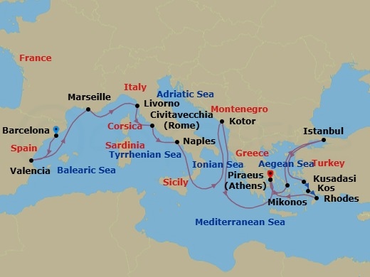 Itinerary map
