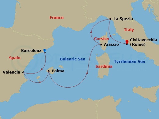 Itinerary map