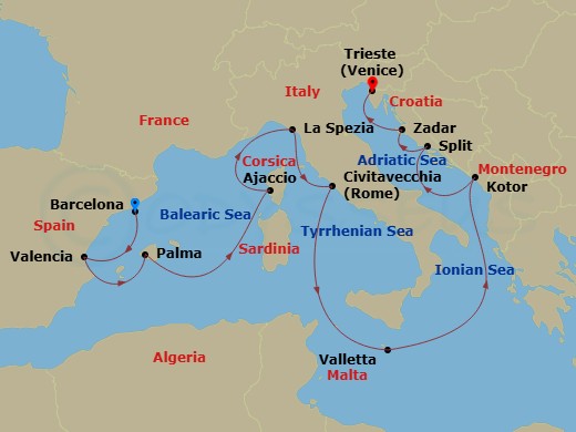 Itinerary map