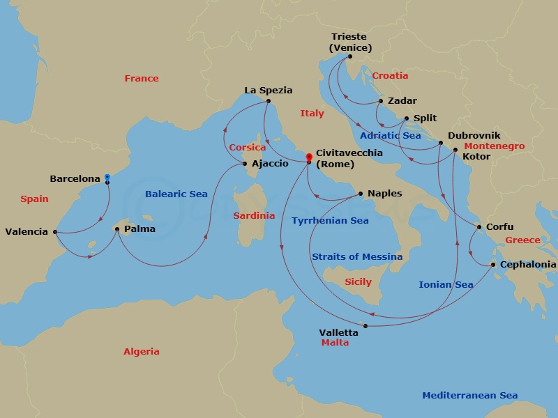 Itinerary map