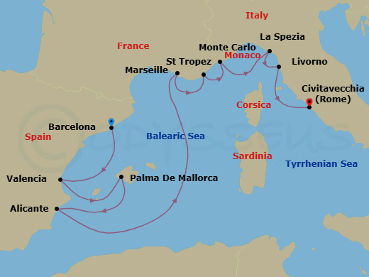 Itinerary map
