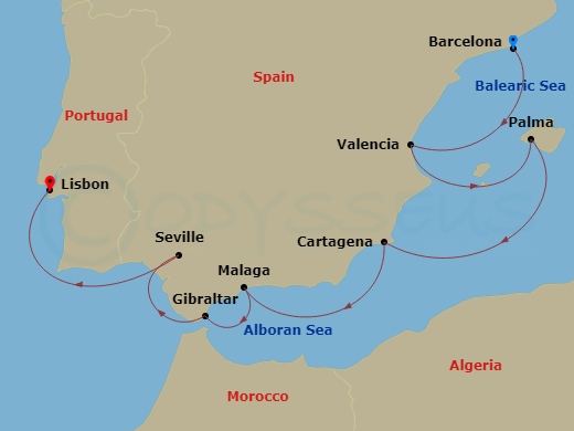 Itinerary map