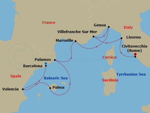 Itinerary map