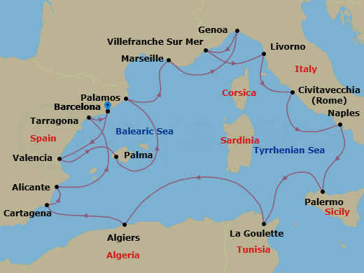 Itinerary map