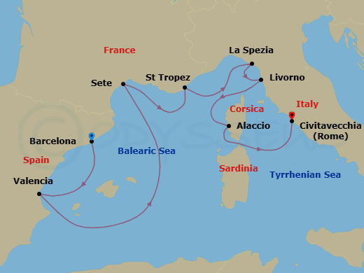 Itinerary map