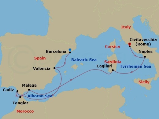 Itinerary map