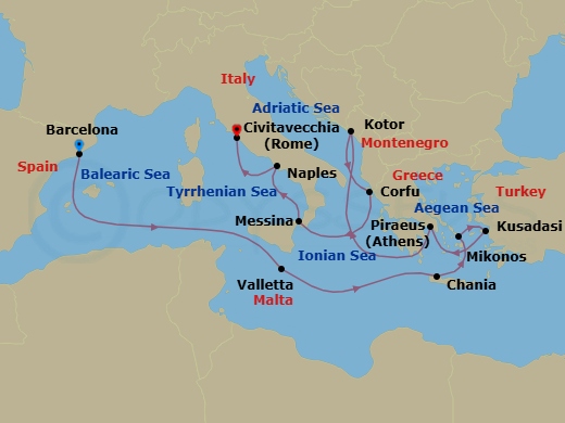 Itinerary map